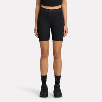 Reebok Bikerhose REEBOK RIB BIKE SHORT/BLACK, Damen, Gr. XL, N-Gr, schwarz, Obermaterial: 76% Polyester, 24% Elasthan, Hosen Bikerhose