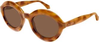 Alaia Ovaal montuur zonnebril - unisex - Zonnebrillen - Bruin - 53 MM - Accessoires