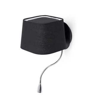 Netlighting Sweet 1 Light Indoor Wall Light Black with Reading Lamp E27