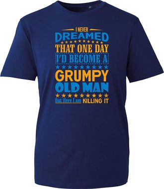 Generic Grumpy Old Man T-Shirt, Funny Joke Dad Grandad Slogan Git Mens Adults Top (Navy, 4XL)