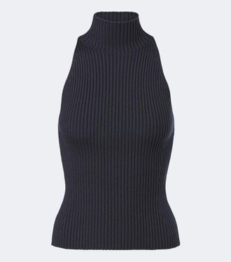 Alaia Ala&iuml;a Top acanalado en mezcla de lana