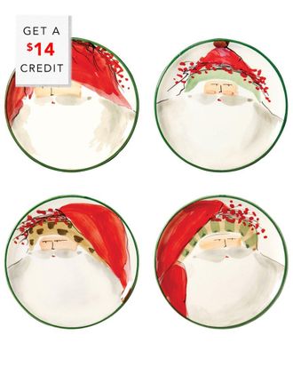 Vietri Vietri Old St. Nick Set Of 4 Assorted Canape Plates With $19 Credit