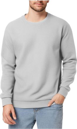 Generic Mens Pullover Round Neck Long Sleeve Jumpers Fashion Waffle Solid Loose Fit Pullover Comfortable Sports Fitness Casual Bottom Sweatshirts Lightweight 