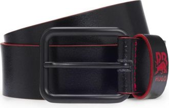 HUGO BOSS x RB Italian-leather belt with bull motif
