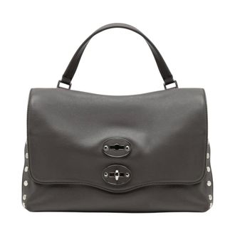 Zanellato Tassen, Dames, Grijs, ONE Size, Leer, Postina Baby Bag