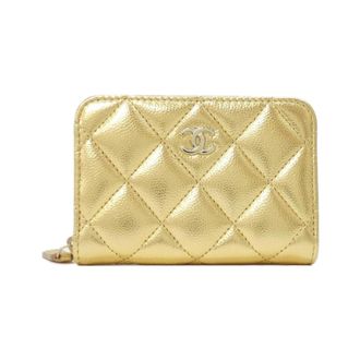 Chanel Gold Grained Calfskin Coin Purse/Coin Case (Pre-Owned)