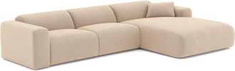 Sia Home Sof&aacute; cama gran derecho terciopelo de pana beige 280 cm