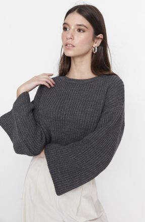 Trendyol Dames Bell Sleeve Rechte Trui
