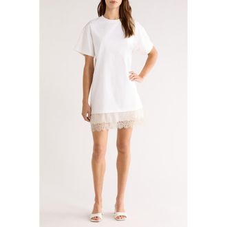 Staud Grier Lace Trim Dress in Ivory at Nordstrom, Size X-Small