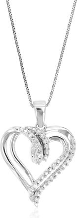 Vir Jewels 1/20 cttw Lab Grown Diamond Heart Pendant Necklace in Sterling Silver with Chain For Women