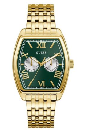 Guess Multifunction Tonneau Bracelet Watch, 38mm in Gold Tone at Nordstrom