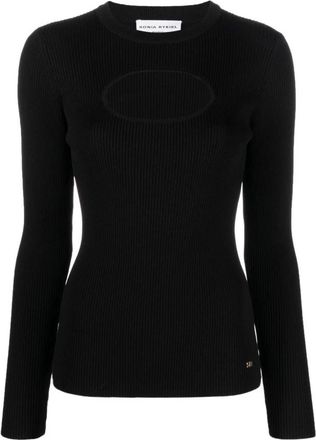 Sonia Rykiel Casual Zwarte Viscose Sweater - Dames - Ronde hals truien - Zwart - S - Nylon - Truien & Vesten