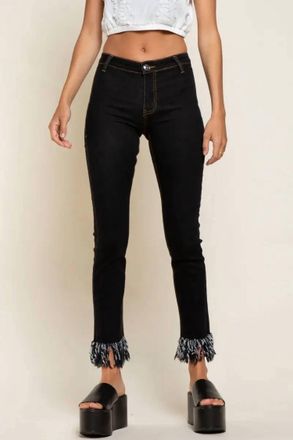 Kancan Cindy Frayed Jeans In Black
