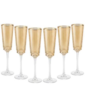 Barski Set Of 6 Champagne Flutes