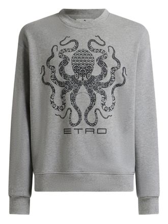 Etro logo-print sweatshirt - men - Cotton - M - Grey