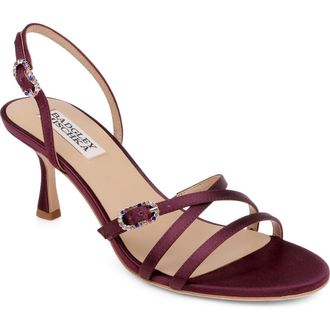 Badgley Mischka Yukon Slingback Sandal in Cherry Satin at Nordstrom, Size 7.5