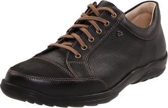 Finn Comfort Mens Alamo Leather Shoes In Schwarz Black Bison/buggy