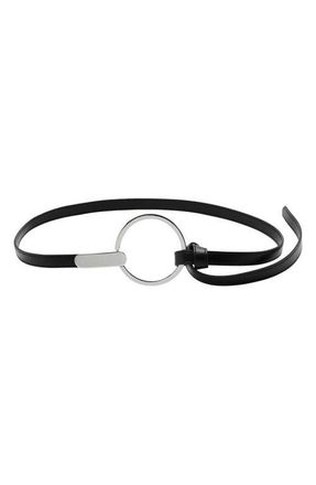 Mango Maxi Buckle Thin Belt in Black at Nordstrom, Size Medium