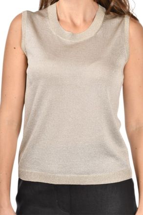 Paolo Fiorillo Sleeveless Knit Top with Round Neckline