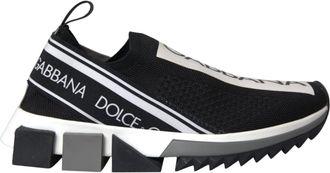 Dolce & Gabbana Zwarte Witte Slip On Sorrento Sneakers Schoenen