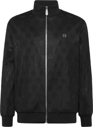 Philipp Plein Sweatjacket Monogram - Heren - Vesten met rits - Zwart - S - Hoodies & sweatvesten