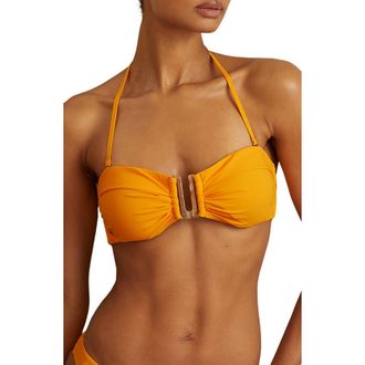 Reiss Carina U-Bar Bandeau Bikini Top in Yellow at Nordstrom Rack, Size 2 Us / 6 Uk
