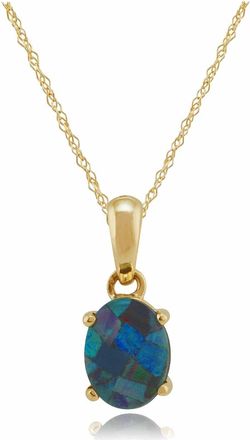 Gemondo Classic Oval Triplet Opal Pendant Necklace in 9ct Yellow Gold