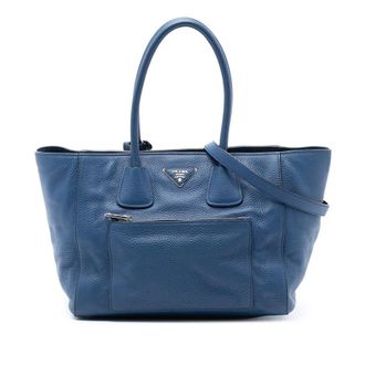 Prada Pre-owned Prada Vitello Daino Front Pocket Open Convertible Tote 696VPMEX4RPGADE2