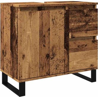 vidaXL Armadietto Da Bagno Legno Antico 65x33x60 Cm In Truciolato - Vidaxl