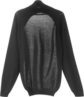 Moschino Open Rug Wollen Trui Zwart - Dames - Coltruien - Zwart - M - Wol - Truien & Vesten
