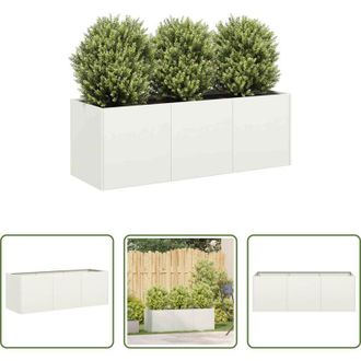 vidaXL vidaXL Fioriera per giardino - Fioriera Bianca 120x40x40 cm in Acciaio Laminato a Freddo
