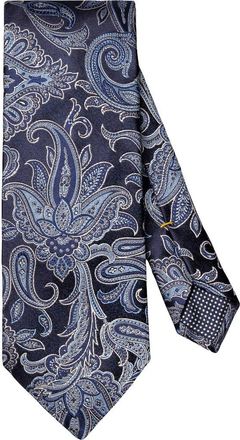 Eton Paisley Silk Tie in Navy at Nordstrom