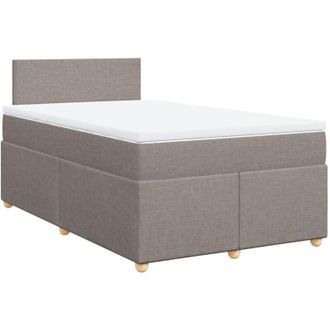 vidaXL Vidaxl - Cama Box Spring Con Colch&oacute;n Tela Gris Taupe 120x200 Cm