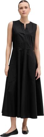 DKNY Jurk met V-hals - Dames - Casual kleedjes - Zwart - M - Katoen - Kleedjes