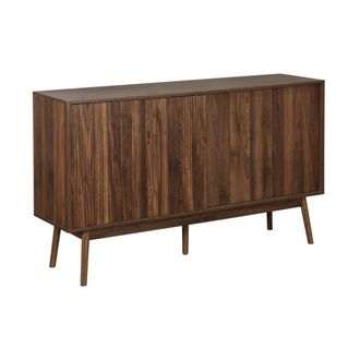Sweeek Aparador escandinavo de madera con 2 puertas, 150cm, madera oscura