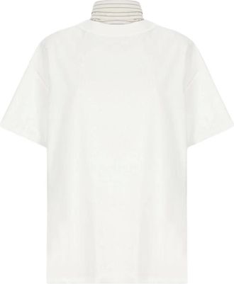 Maison Margiela Tops, Dames, Wit, S, Casual T-shirt met korte mouwen
