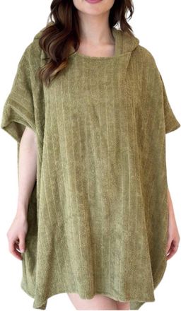 Mikoh Swimwear Ponza Hoodie Poncho In Mossy