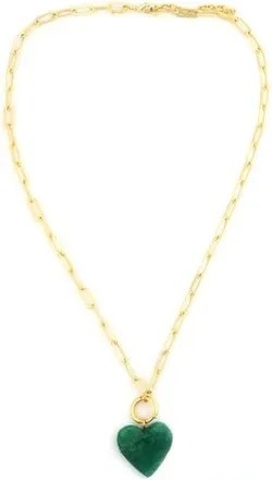 Panacea Heart Stone Pendant Necklace in Green at Nordstrom Rack
