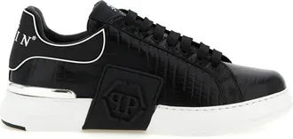 Philipp Plein Black Lace Up Sneakers