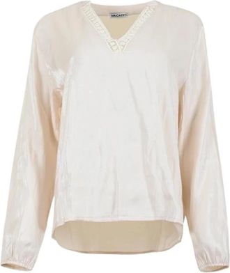 Maicazz Josina Blouse - Dames - Blouses - Beige - L - Leer - Overhemden