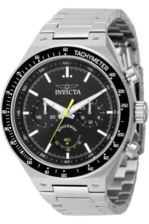 Invicta Speedway 49376 Heren Horloge - Quartz Uurwerk - Roestvrij Staal met zwarte Wijzerplaat - 44mm