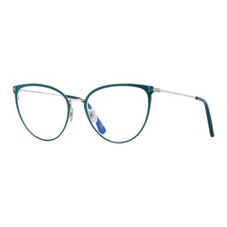 Tom Ford FT5840-B 087 Shiny Turquoise/Palladium/Clear Blue Light Block 56mm