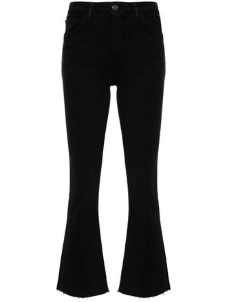 Frame Denim Jeans Le Crop Mini Boot Raw Fray - Nero