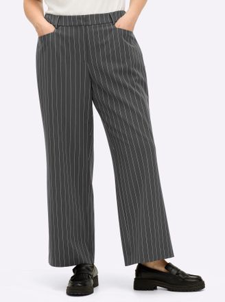 Sheego Webhose SHEEGO, Damen, Gr. 40, Normalgr&ouml;ssen, graphit, hellgrau, gestreift, 63% Polyester, 33% Viskose, 4% Elasthan, gemustert, gestreift, mehrfarbig,