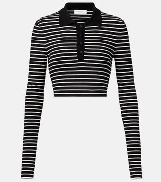 Frankie Shop Giselle striped cropped polo shirt