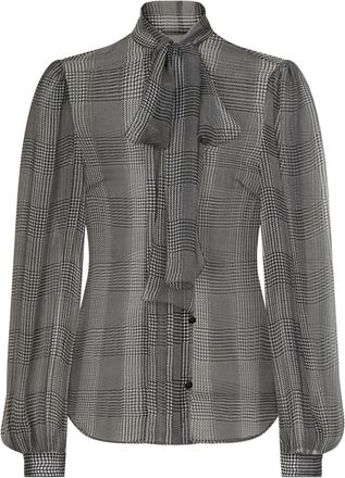 Dolce & Gabbana Prince of Wales check blouse - women - Silk - 40 - Grey