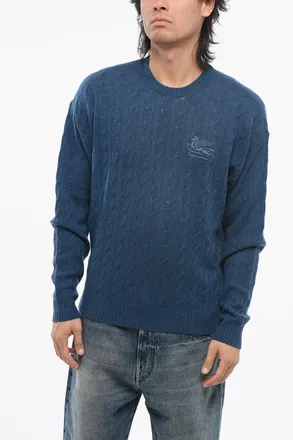 Etro Maglia Girocollo in Cashmere Cable Knit Etro