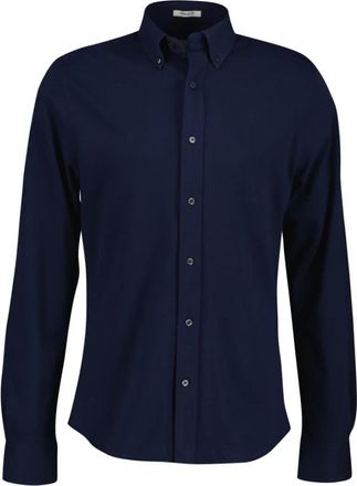 GANT Camisa Cl&aacute;sica de Hombre en Jersey - Shirts - Hombre - Azul - 2XL