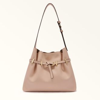 Furla Aura Borsa A Secchiello M Anemone Pink Rosa Pelle Di Vitello Granata Keria Donna