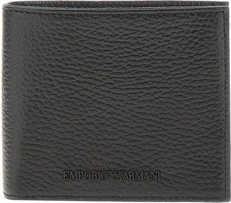 Emporio Armani Grained leather bi-fold wallet Man One Size